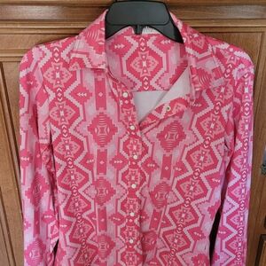 Pink Geometric Kids Button Down Shirt